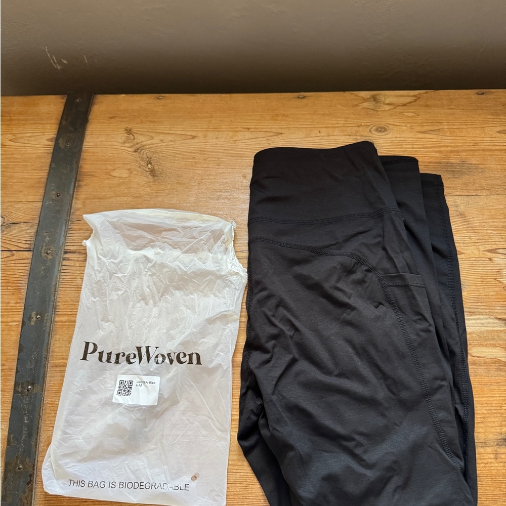 Pure Woven Black Leggings Size Medium